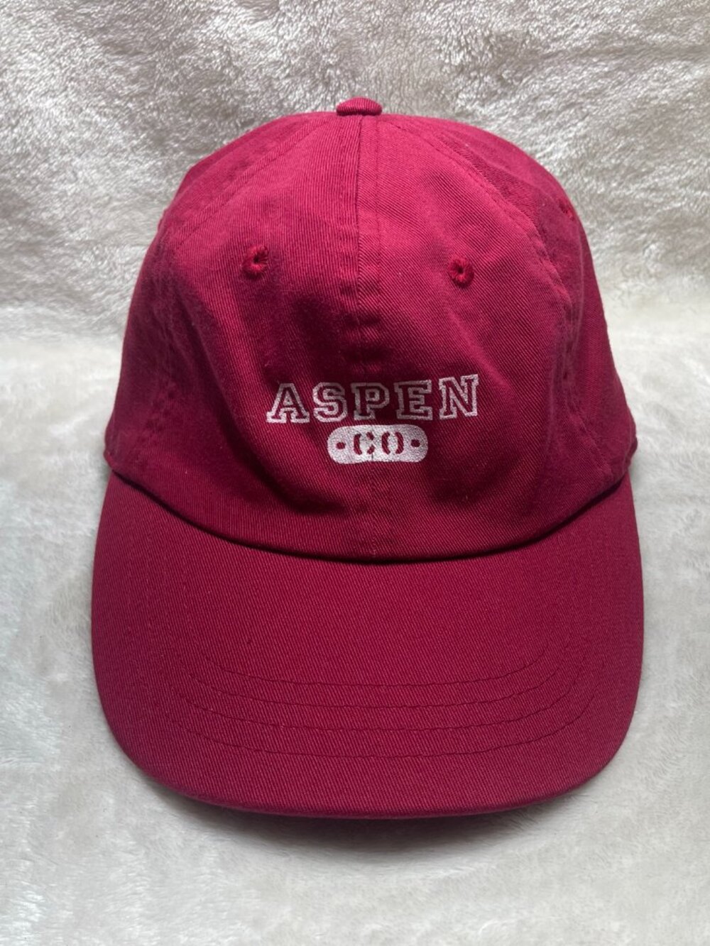 AHEAD Vintage Aspen Colorado Hat Y2K Strapback Brass Buckle Ski Resort Cap